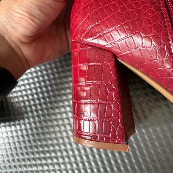 Charles by Charles David Red Virgil Embossed Booties - Picture 6 of 10